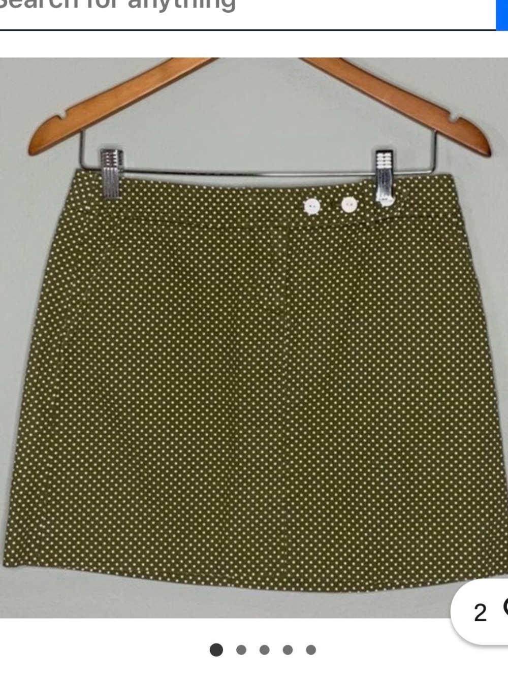 J. Crew sz 6 Olive Polka Dot Mini Skirt cotton preppy academia streetwear autumn